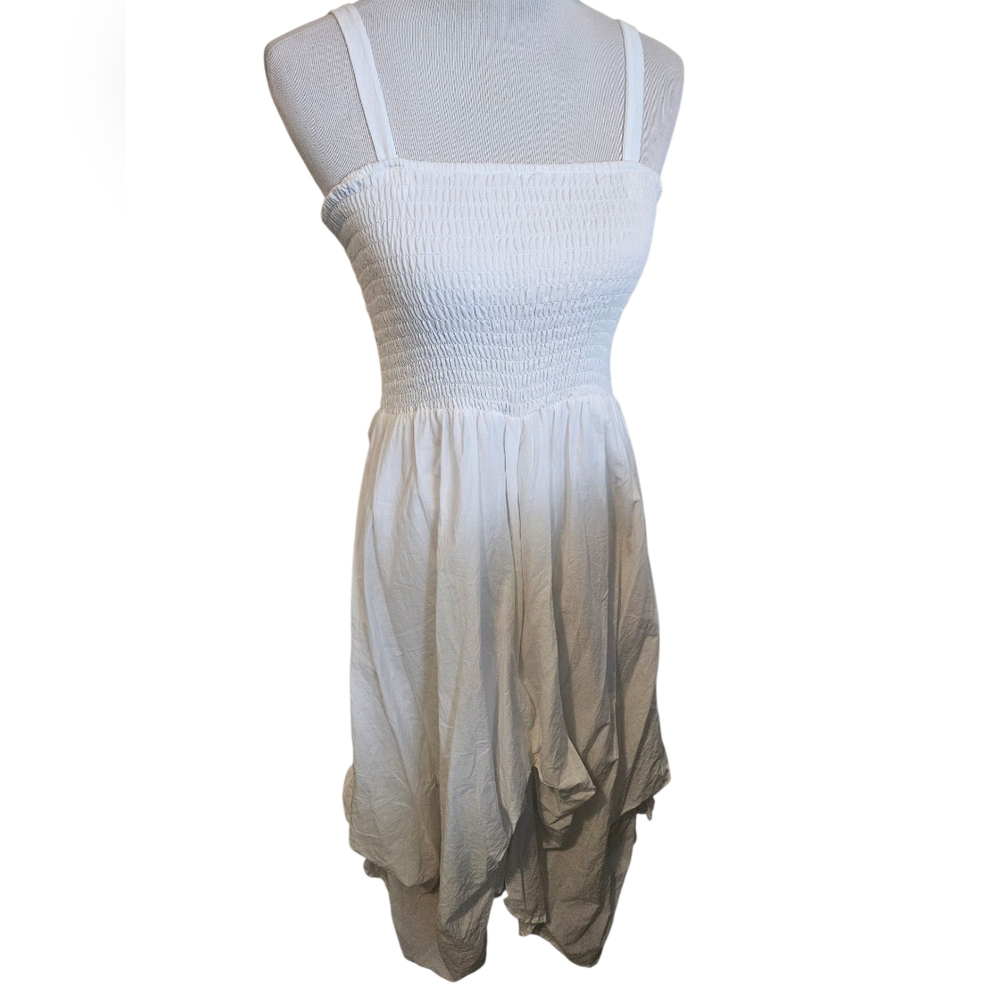 White Smocked Sundress with Spaghetti Straps